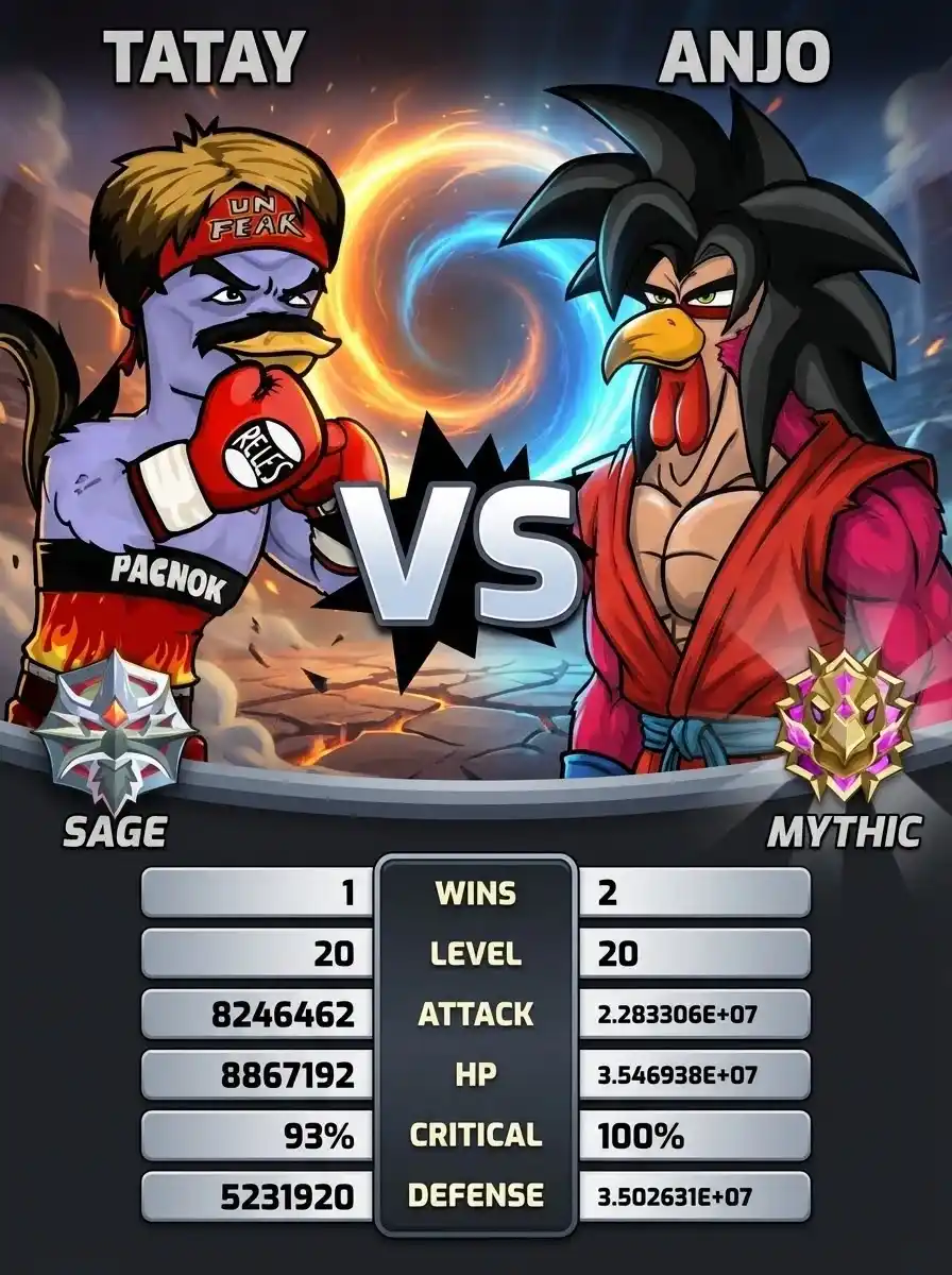 Manok Na Pula Mod APK old version battle screen comparison